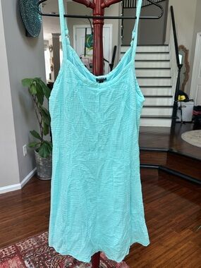 Torrid Spaghetti Strap Summer Cotton Beach Dress Light Blue Sz 0